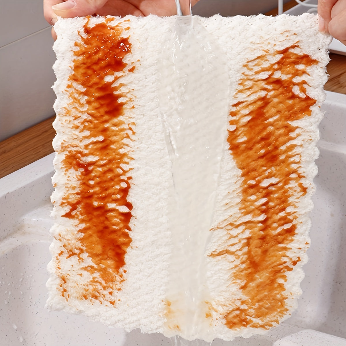 5/10pcs, Solid Color Dishcloth, Household Thickened Kitchen Dish Cloth, Super-absorbent Dish Towel, Cleaning Special, Bamboo Fiber, Absorbent, Does Not Fall Off, Does Not Stick To Oil, Cleaning Supplies