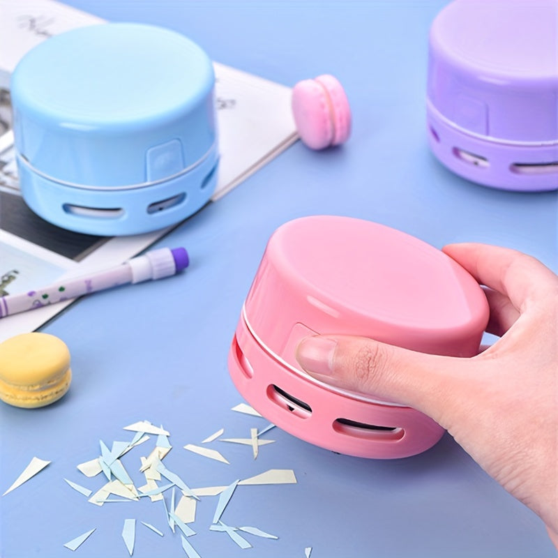 Mini Cute Desktop Vacuum Cleaner - Ultra-Portable Dust Buster with Powerful Suction - Effortlessly Cleans Corners, Adorable Design for Home & Office