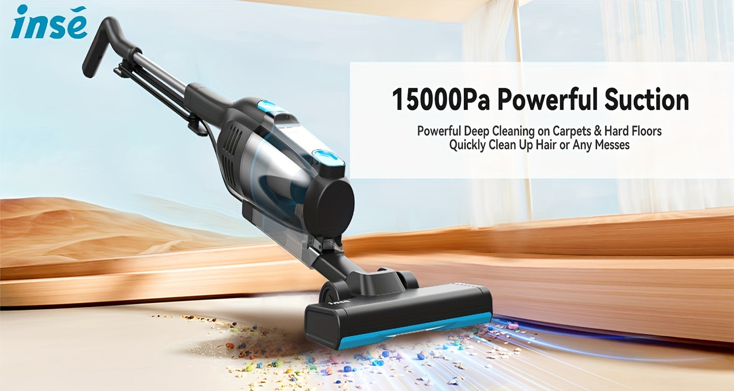 INSE R6 Corded Vacuum Cleaner, 15KPa Powerful Suction with 600W Motor Stick Vacuum, Ultra-Lightweight Bagless Upright Vacuum with Handheld for Home Hard Floor Carpet Pet Hair Car Cleaning