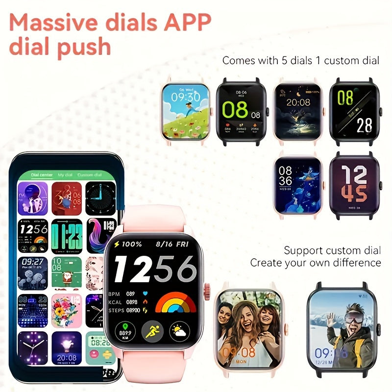 1.83 "Full Touch Screen Wireless Call Smartwatch, 100+ Sports Mode/100+ Dial/Ai Voice Control/music Playback, Smart Fitness Tracker, Compatible With Iphone And Android Phones