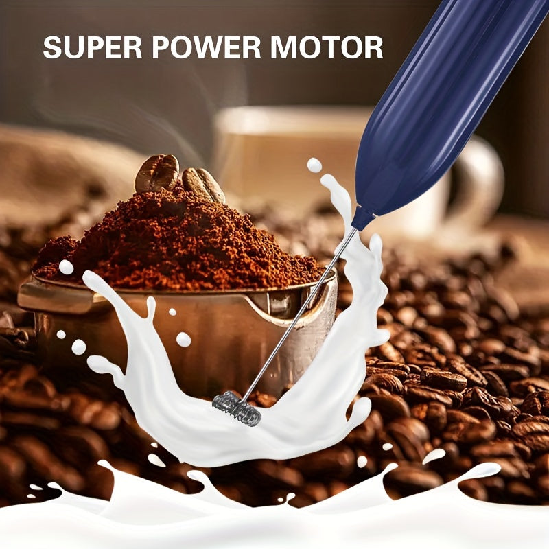 1pc Lalayuan Powerful Electric Milk Frother, Mini Milk Foamer, Handheld Electric Whisk, Battery Operated (Not Included) Drink Mixer Hand Mixer For Coffee Electric Wireless Blender For Lattes, Cappuccino, Frappe, Chocolate, Fo