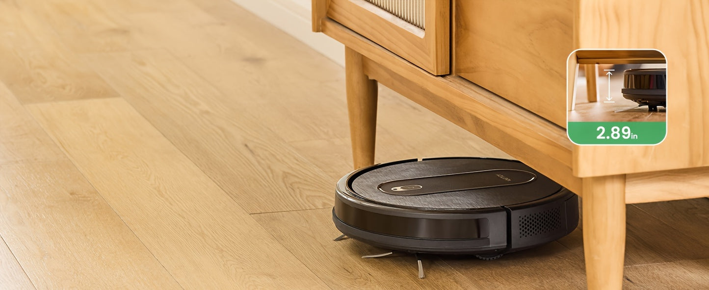Vactidy Nimble T6 Robot Vacuum Cleaner, Strong Suction, Automatic Self-Charging Robotic Vacuum, WiFi/Alexa/App/SiRi/Remote Control Robotic Vacuum, 7.35cm Thin, Ideal for Pet Hair, Carpet, Hard Floor