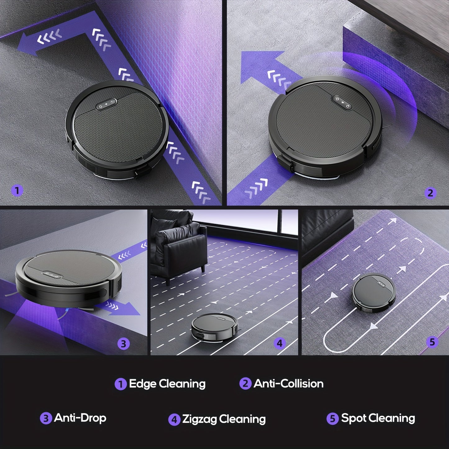 Robot Vacuum And Mop Combo, App/Voice Control, 2 In 1 Robot Vacuum Cleaner, 4000pa Max Power Suction, Scheduled Cleaning, Automatic Recharge, For Pet Hair, Low Carpet