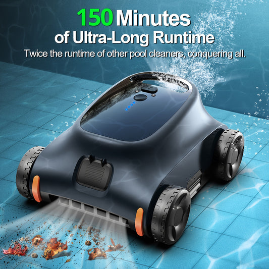 [Automatic|Ultimate] Seauto SAT 10 | Automatic Water Cleaner & Ultimate Cleaning Companion | 150 Mins Running for Above Ground & Inground Pools with Top Handle And Filter, Dust Removal Robot, Pool Cleaning Tools, Vacuum Clean