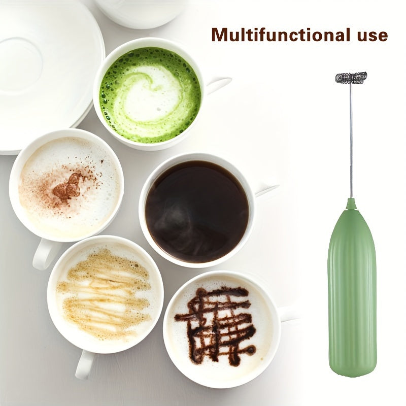 1pc Lalayuan Powerful Electric Milk Frother, Mini Milk Foamer, Handheld Electric Whisk, Battery Operated (Not Included) Drink Mixer Hand Mixer For Coffee Electric Wireless Blender For Lattes, Cappuccino, Frappe, Chocolate, Fo