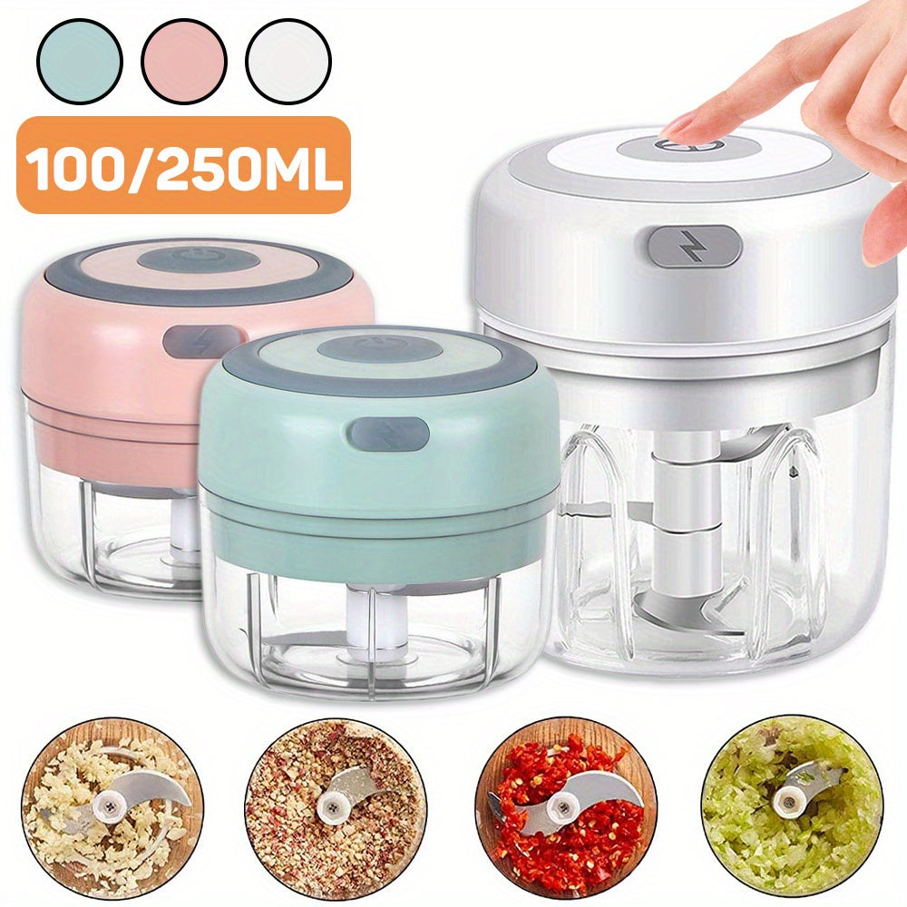 100/250ml USB Electric Mini Chopper - High-Performance Food Processor for Effortless Meat Grinding & Vegetable Crushing, Portable & Time-Saving Kitchen Companion