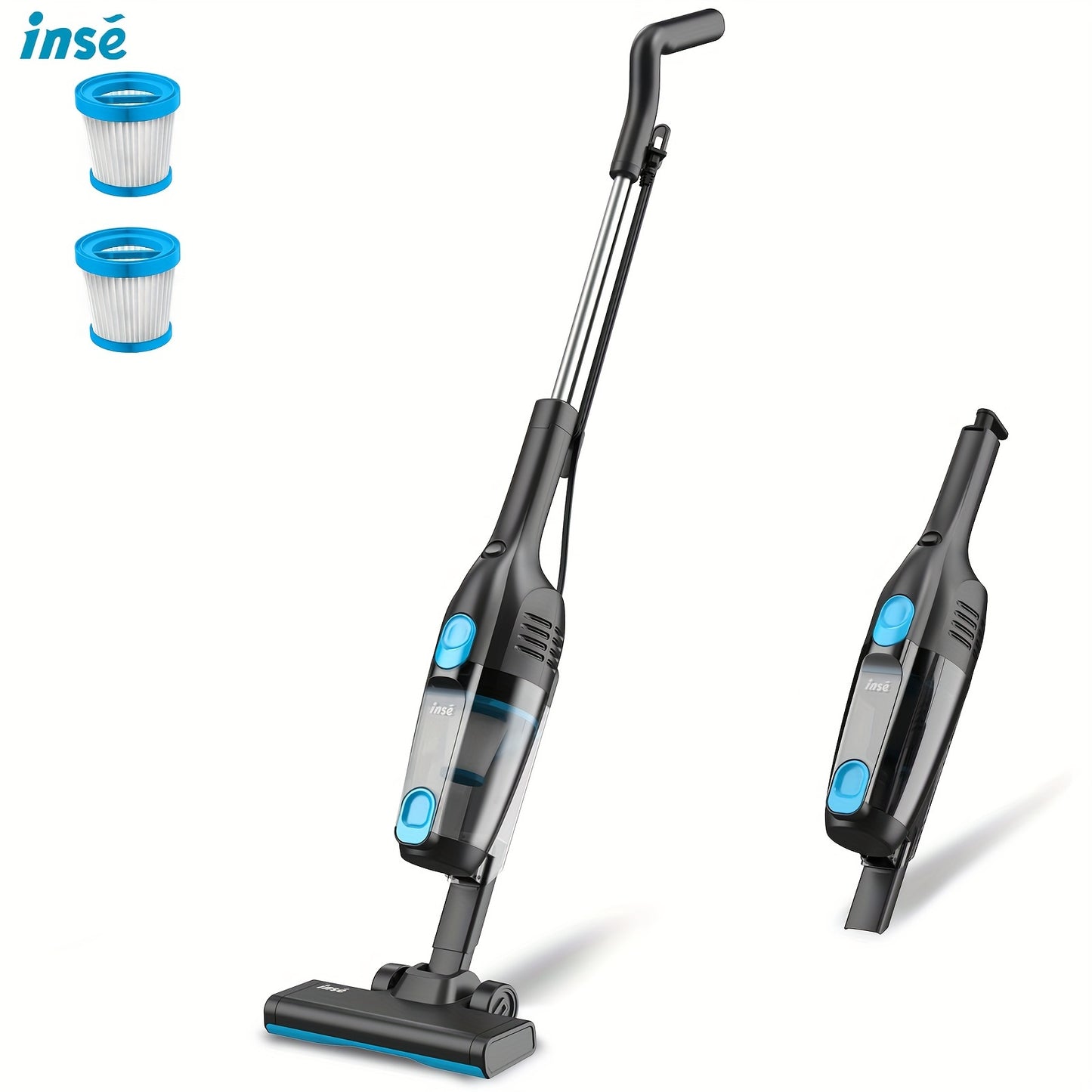 INSE R6 Corded Vacuum Cleaner, 15KPa Powerful Suction with 600W Motor Stick Vacuum, Ultra-Lightweight Bagless Upright Vacuum with Handheld for Home Hard Floor Carpet Pet Hair Car Cleaning