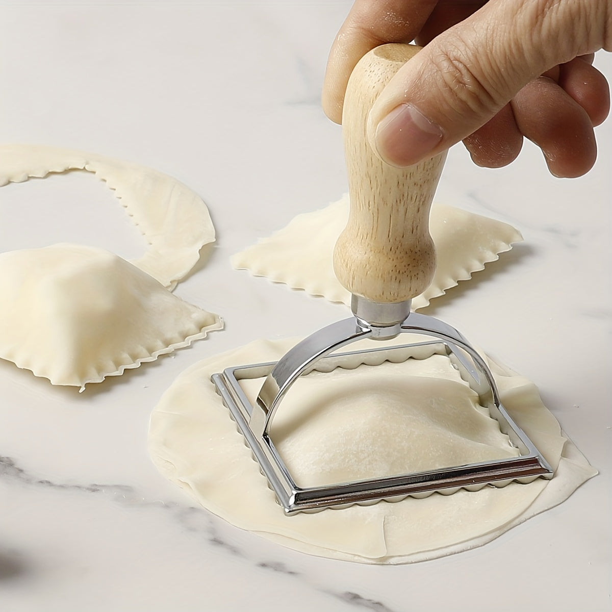 3pcs, Cookie Cutters And Dough Roller, Zinc Alloy Pastry Cutters And Dough Wheel Cutter, Dumpling Molds, Dumpling Skin Maker, Baking Tools, Kitchen Gadgets, Kitchen Accessories