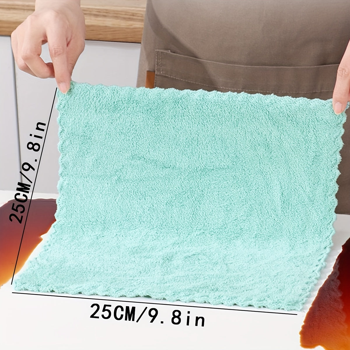5/10pcs, Solid Color Dishcloth, Household Thickened Kitchen Dish Cloth, Super-absorbent Dish Towel, Cleaning Special, Bamboo Fiber, Absorbent, Does Not Fall Off, Does Not Stick To Oil, Cleaning Supplies