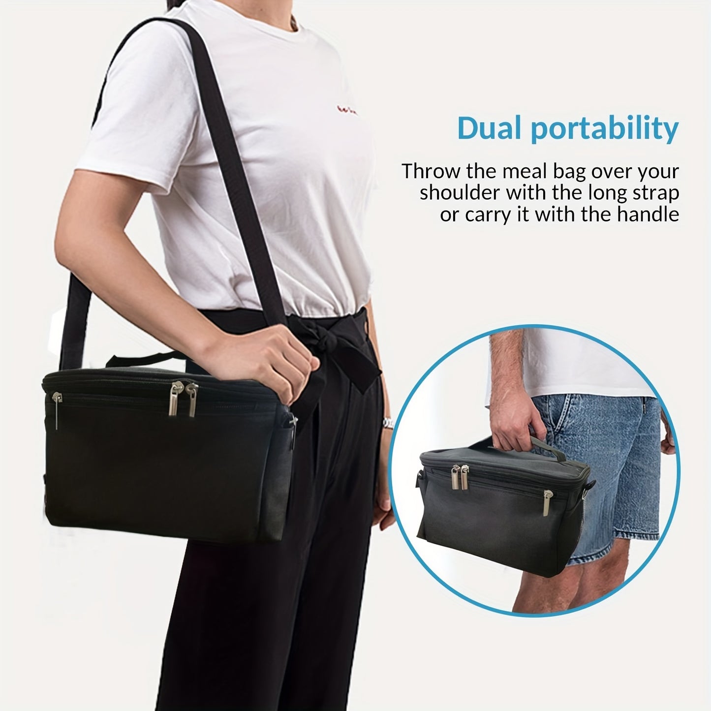 Mini Portable Oven 12V 110V Electric Lunch Box Personal Food Warmer Microwave Heated Lunch Box Portable Lunch Totes for Office/Home/Truck/Outdoor