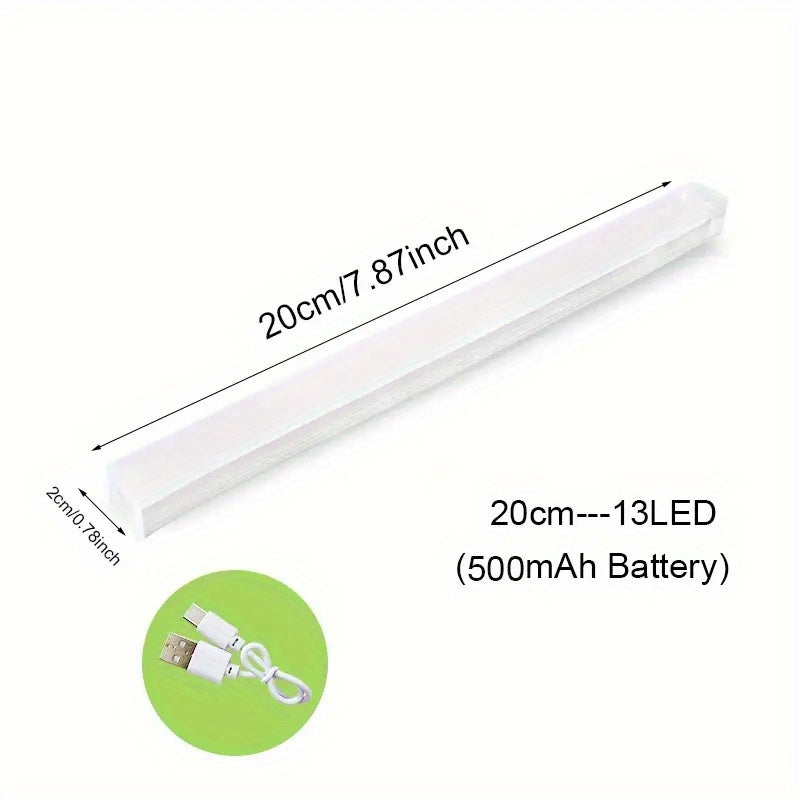 1pc Human Induction Light, Strip Light With Rechargeable, Bedroom Staircase Wine Cabinet LED Light, Wireless, Kitchen Shoe Cabinet Wardrobe Light Strip, Magnet Self-adhesive, Cabinet Light