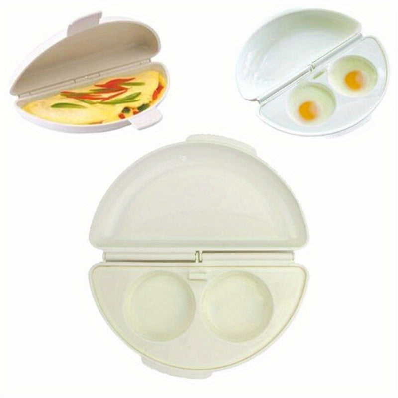 1pc Microwave Omelette Egg Maker Tray Non-toxic Eggs Steamer Box Silicone Egg Cooker Egg Poacher Kitchen Cooking Tools