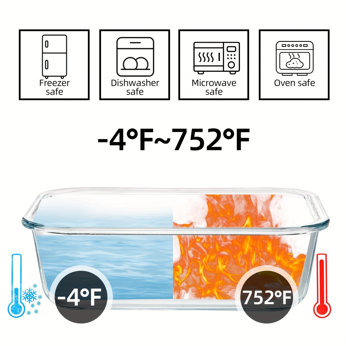 16 Pack Glass Meal Prep Containers, Food Storage Containers with Airtight Lids, Dishwasher/Microwave/Oven/Freezer Safe Glass Containers for Leftovers