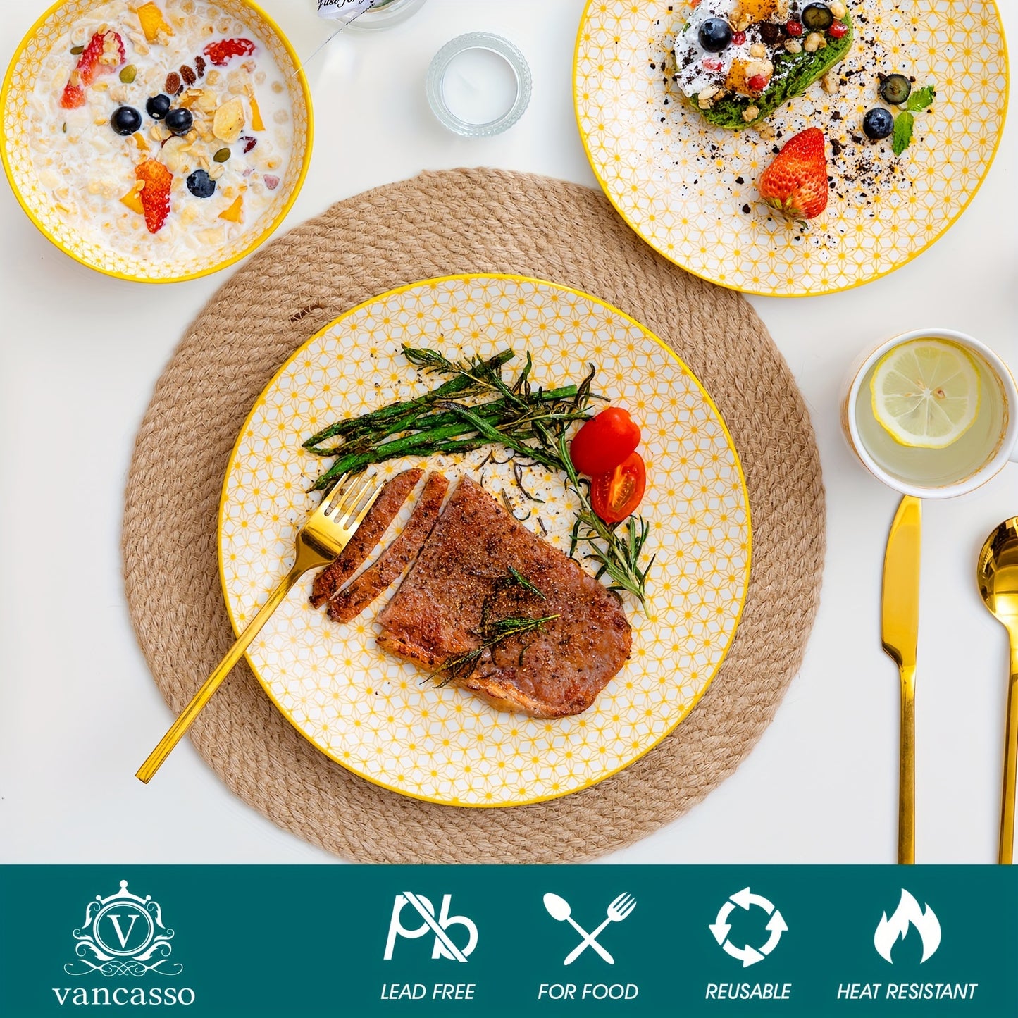 16-Pc Japanese Style Porcelain Dinnerware Set for 4 - Premium Quality, Microwave Safe, Traditional Design with Vibrant Colors, Perfect for Everyday Use & Special Occasions