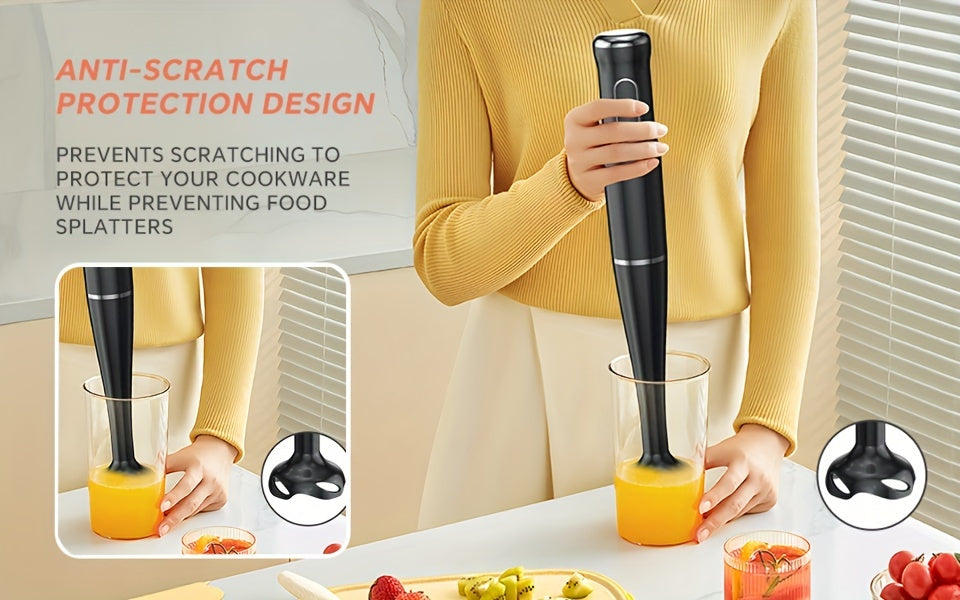 400W 2-Speed Lalayuan Powerful Handheld Blender - 304 Stainless Steel Blades Portable Stick Mixer - Electric Immersion Blender with Detachable Base