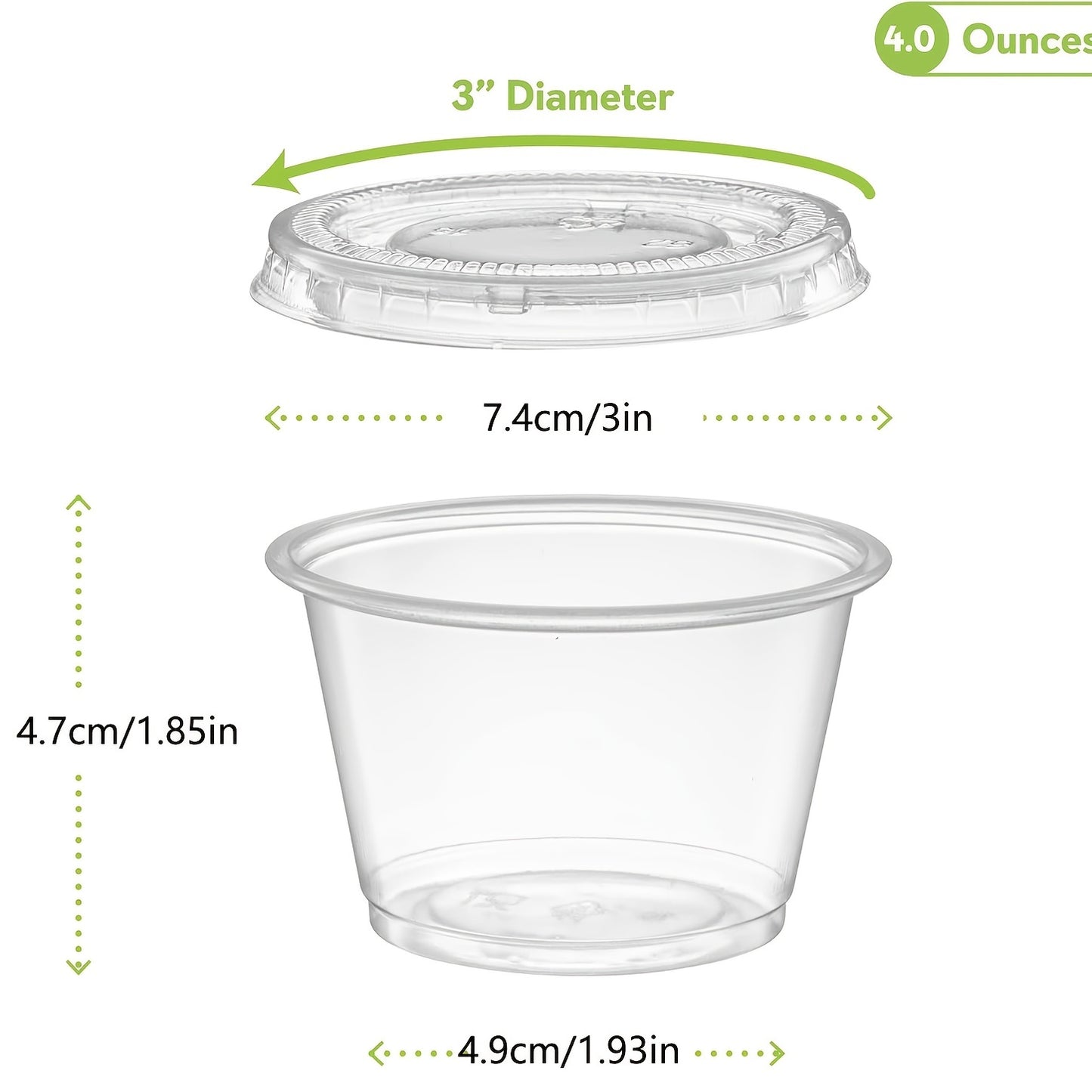 50/100pcs, Meal Prep Portion Cups with Lids - 2oz/3.25oz/5.5oz - Perfect for Salad Dressing and Condiments - Kitchen Accessories