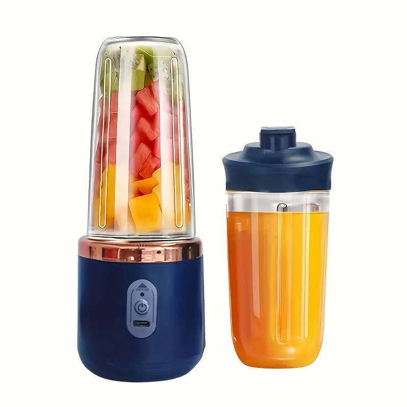 1pc Compact 2-in-1 Portable Blender & Juicer with USB Charging - Stainless Steel/Plastic, 1500mAh Lithium Battery, Digital Display, Includes Water Bottle - Ideal for Smoothies & Fresh Juice On-the-Go, Smoothie Blender Portabl