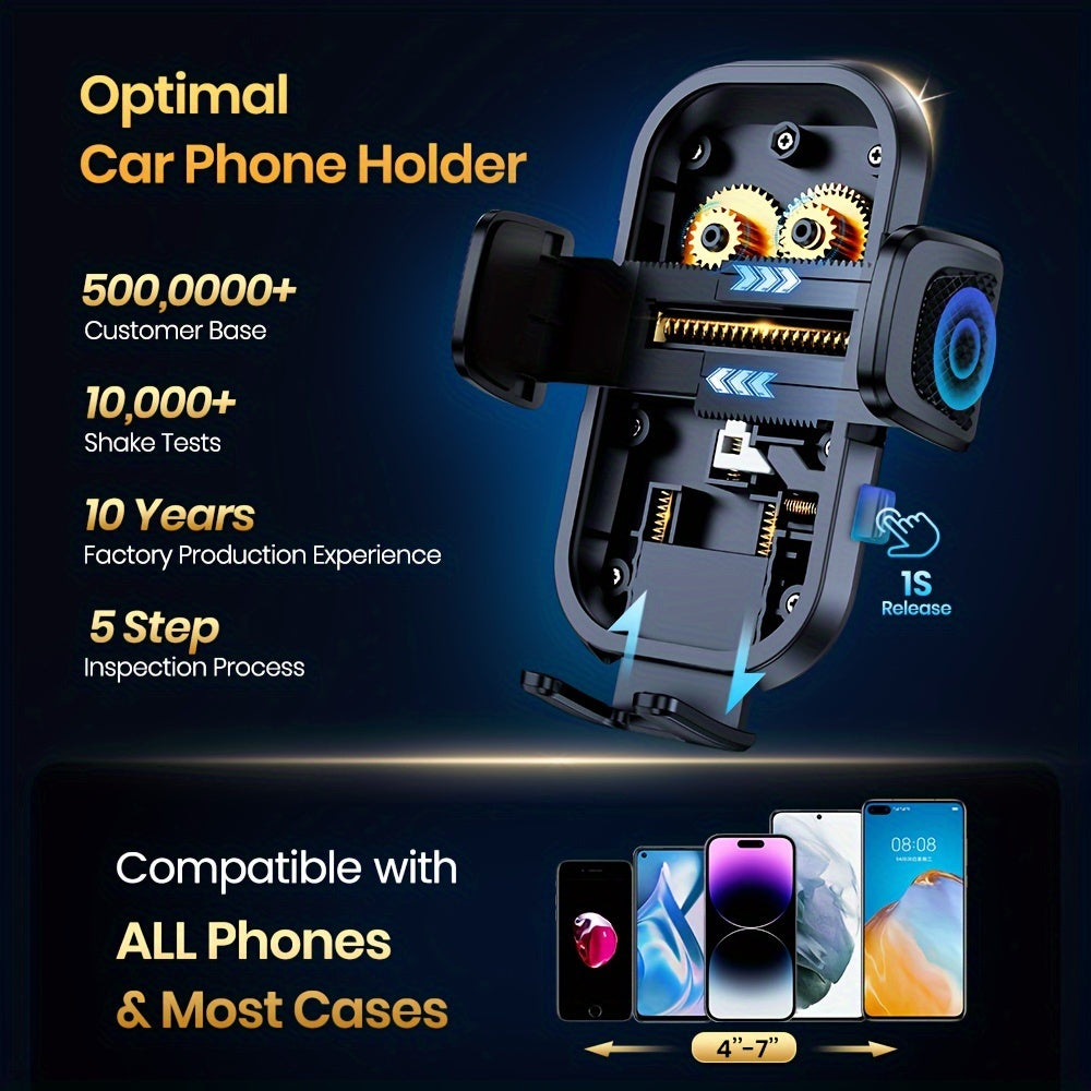 TOPK D42C Car Dashboard Phone Holder - Adjustable Vertical & Horizontal Mount, Strong Adhesion, Includes Bonus Pads, Compatible with All Phones, Waterproof ABS Material, Car Phone Mount|Sleek Car Accessory|Textured Surface Gr