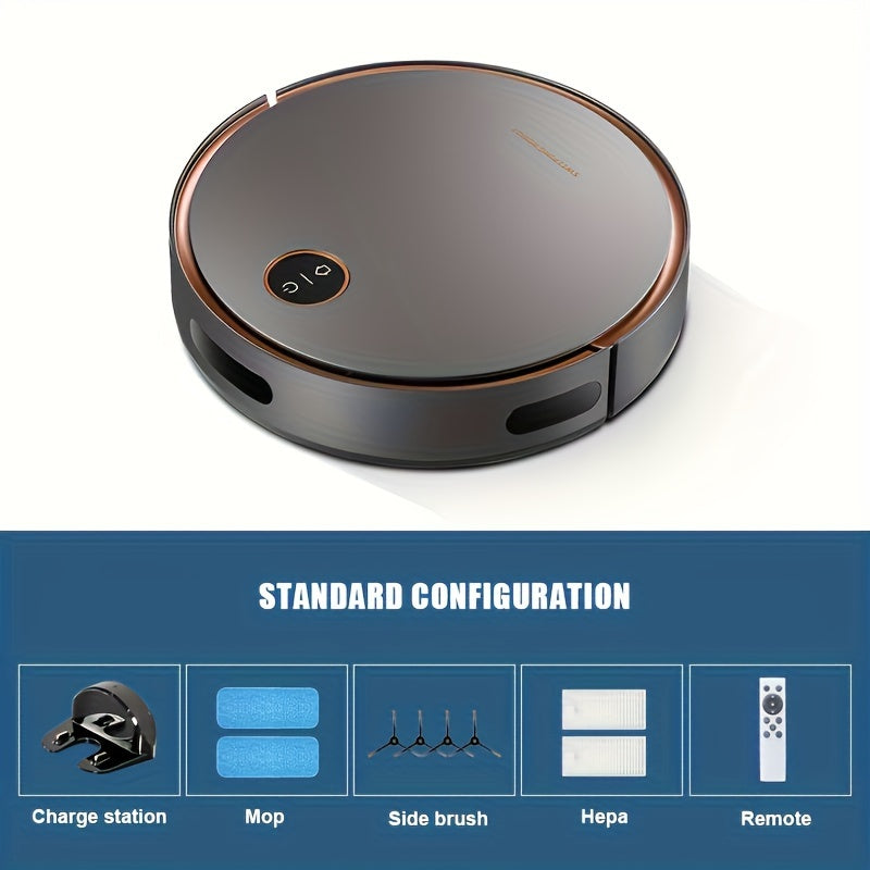 2-in-1 Robot Vacuum Cleaner Self-Charging Robotic Vacuums For Pet Hair Hard Floors Low Pile Carpets (US)