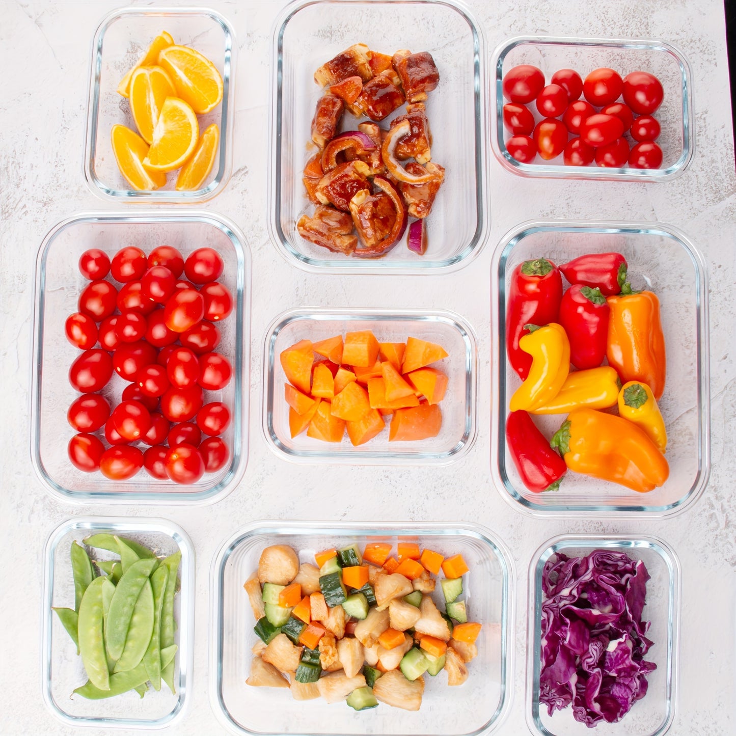 16 Pack Glass Meal Prep Containers, Food Storage Containers with Airtight Lids, Dishwasher/Microwave/Oven/Freezer Safe Glass Containers for Leftovers