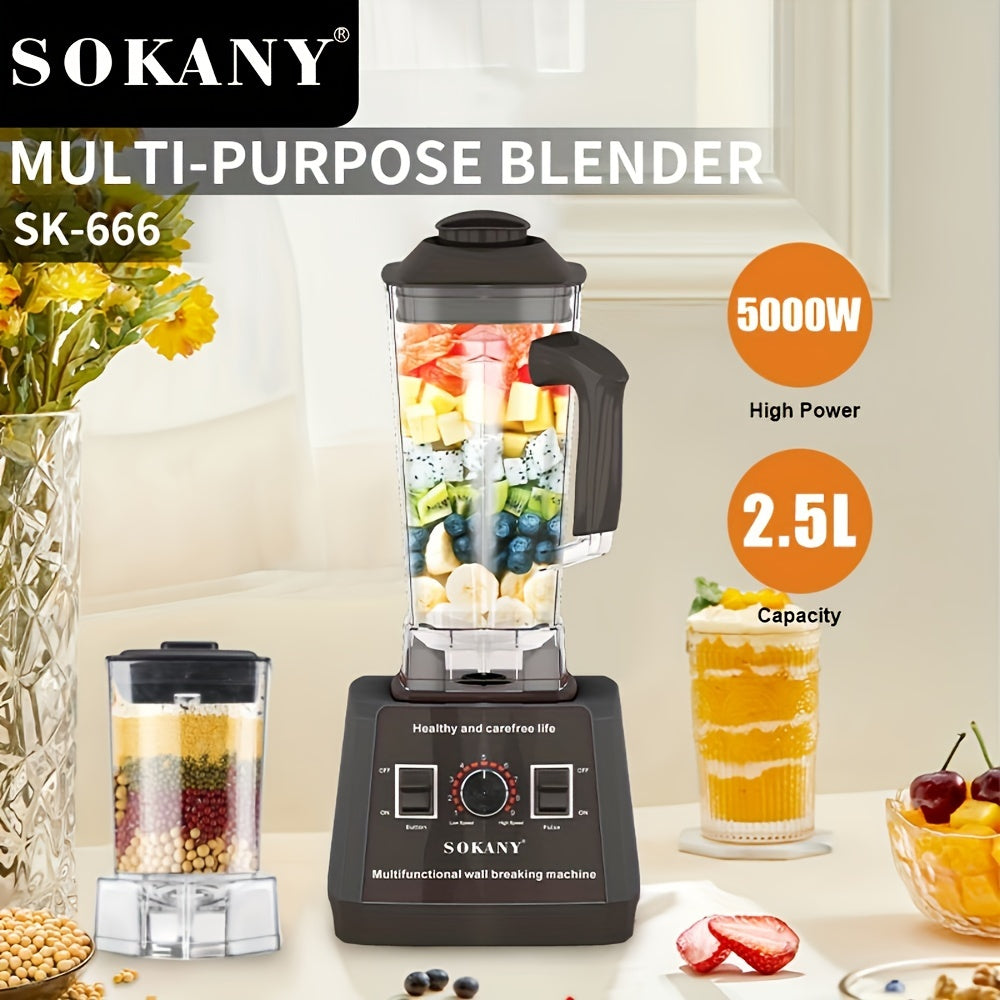 Sokany Multi-functional Blender, Wall-breaking Machine, Juicer, With A Powerful 5000W Copper Core Motor, 9 Adjustable Speeds, Sharp Blades For Fine Grinding, Food-grade Sealed Rubber Cover, Easy Switch, Ergonomic Handle