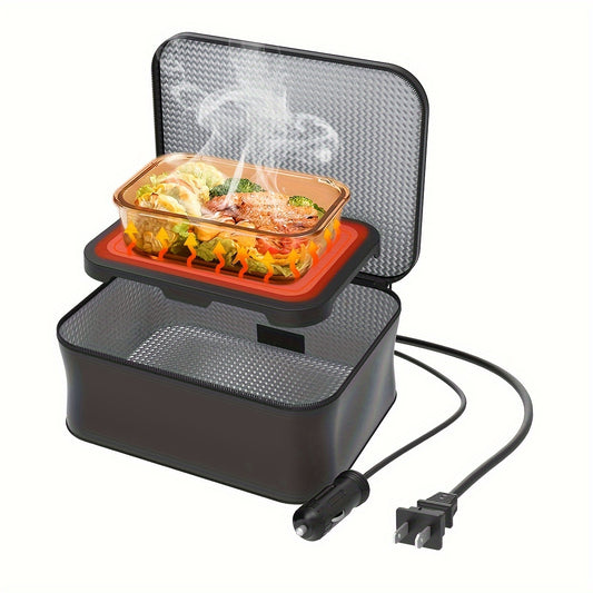 Mini Portable Oven 12V 110V Electric Lunch Box Personal Food Warmer Microwave Heated Lunch Box Portable Lunch Totes for Office/Home/Truck/Outdoor