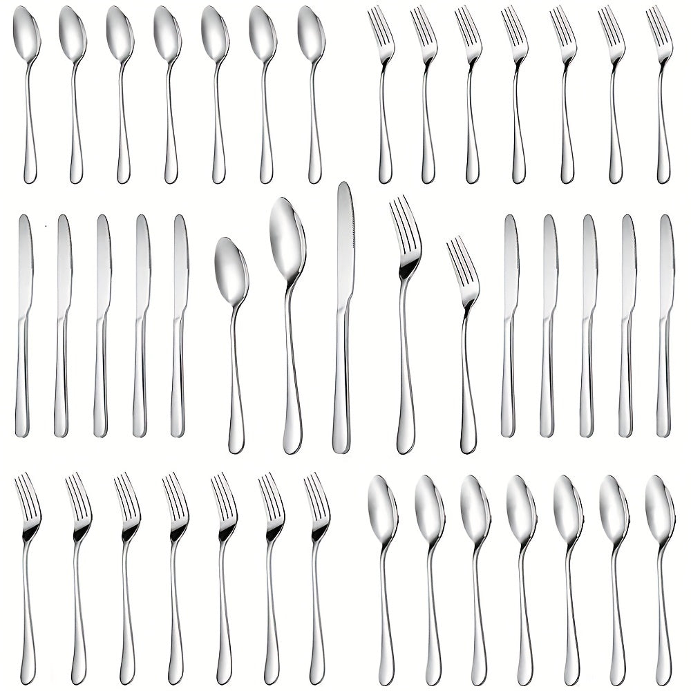[30pcs Silverware Set Durable] 30pcs silverware set for 6 people, high-end stainless steel tableware set, mirror polished, durable household kitchen tableware set, including fork, knife and spoon set, dishwasher safe cleaning