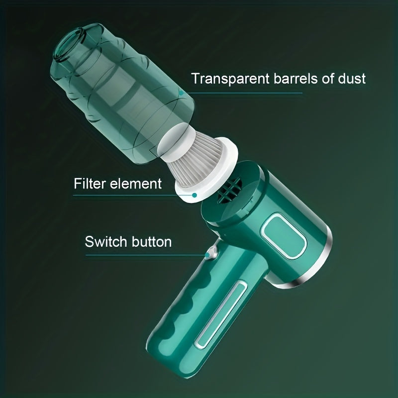 Upgraded Version, Portable Cordless Hand-held Vacuum Cleaner, Cyclone Suction Wireless Vacuum Cleaner. Echargeable Strong Suction Vacuum Cleaner Suitable For Cars/Offices/Homes
