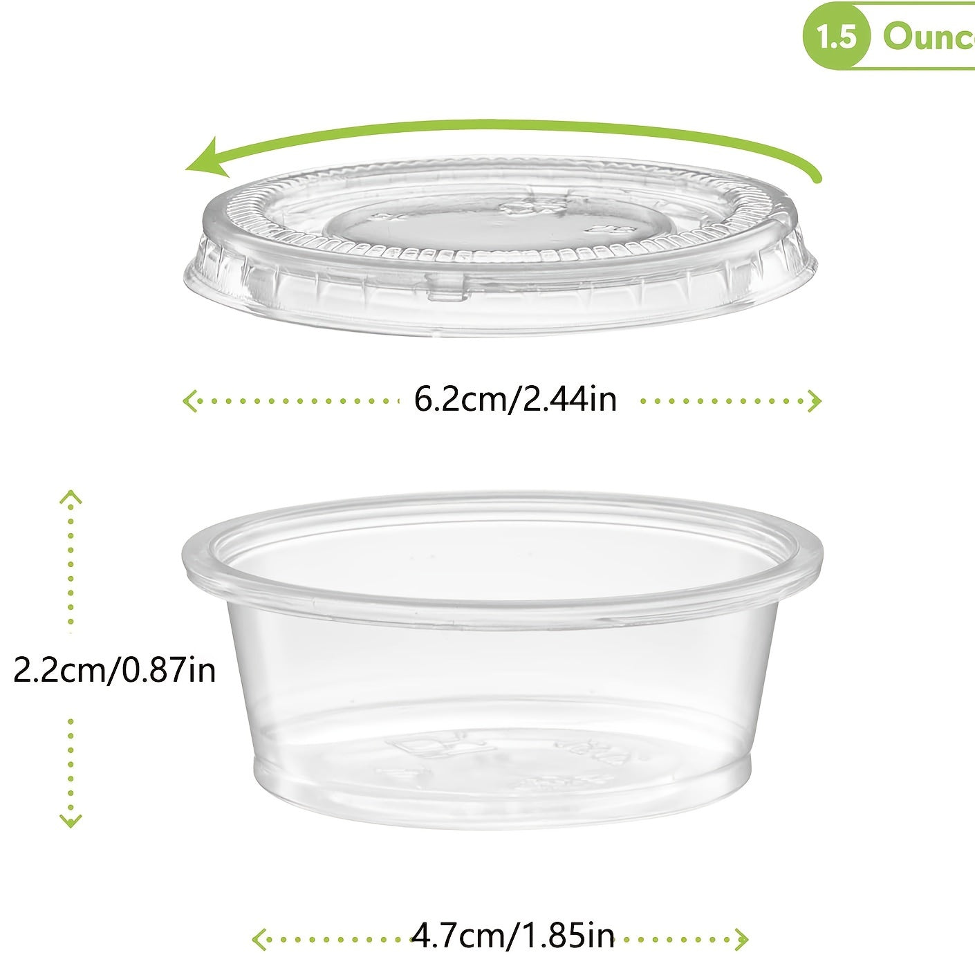 50/100pcs, Meal Prep Portion Cups with Lids - 2oz/3.25oz/5.5oz - Perfect for Salad Dressing and Condiments - Kitchen Accessories