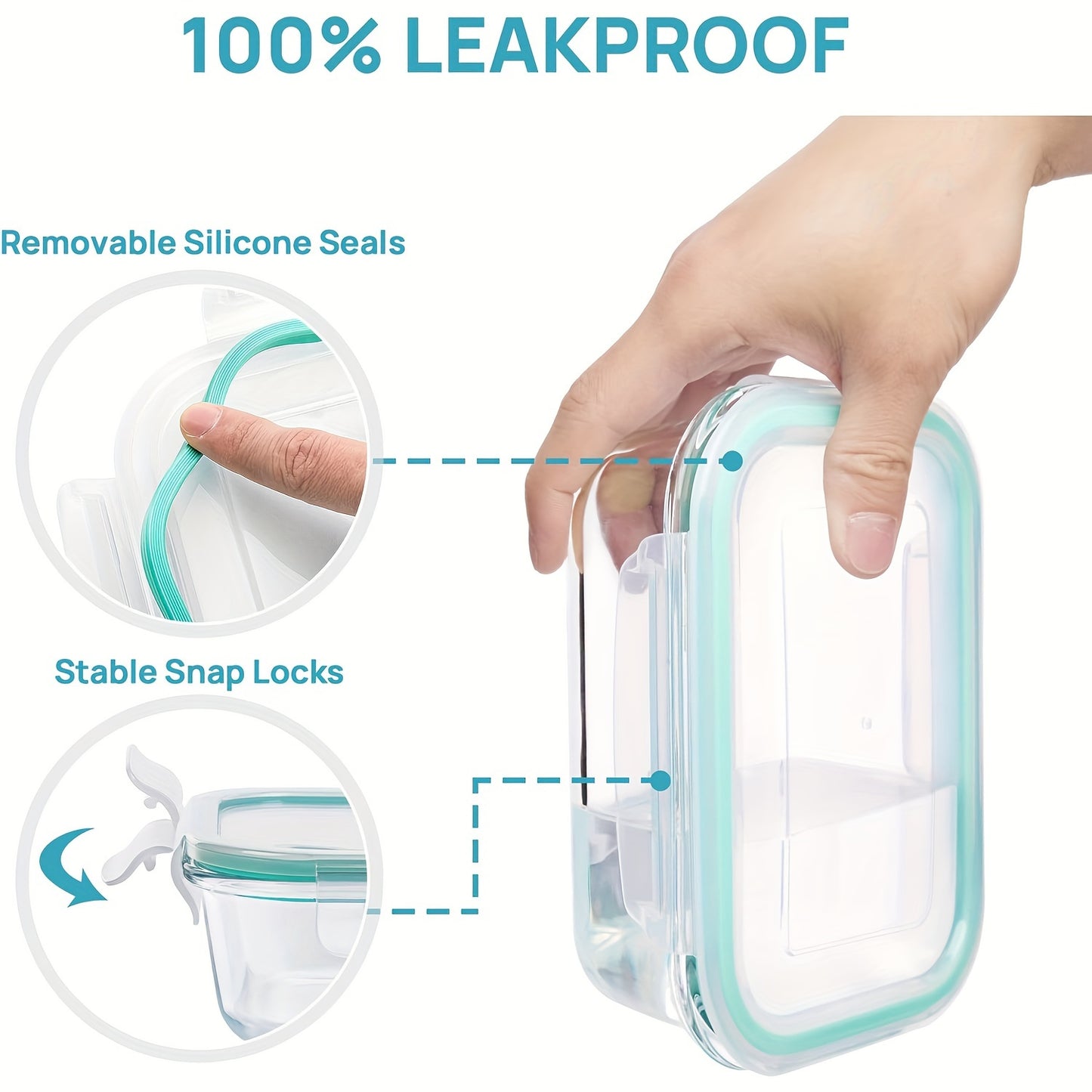 15pcs Glass Food Storage Containers with Leak-Proof Lids - BPA-Free, Stackable Meal Prep Boxes in Various Sizes for Fruits, Vegetables, Salads & More - Microwave, Oven, Freezer Safe, Dishwasher Friendly