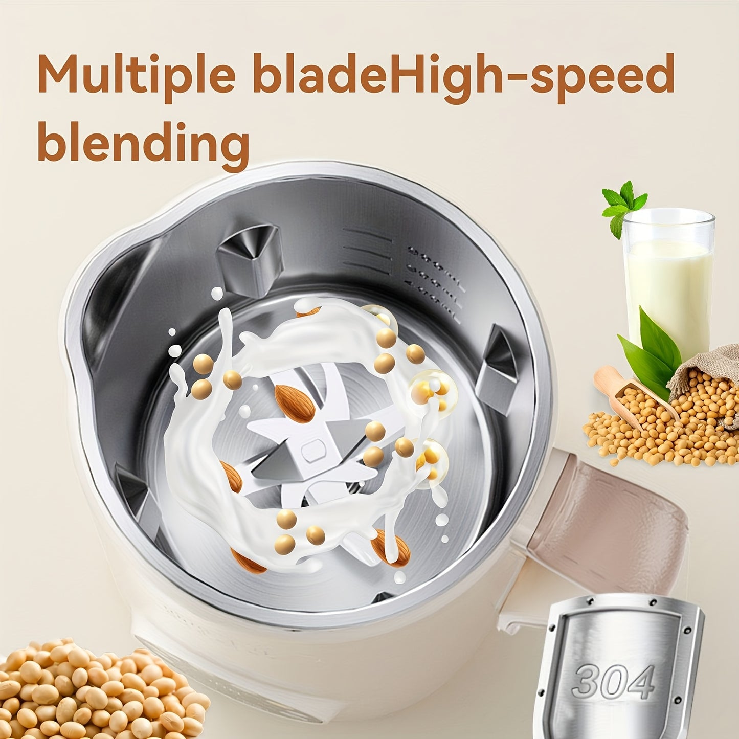 [Smart Milk Maker] Compact Smart Soy Milk Maker | Fully Automatic Food Processor, Blender, And Multifunctional Portable Juicer