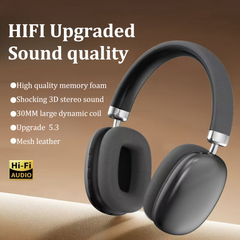 HIFI Stereo Wireless Headphones - Over-ear Lightweight Immersive Audio With Microphone For Gaming, Computers, Home Office Phones