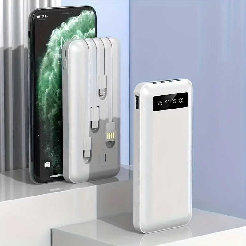 20000mAh Multi-Functional Power Bank - Portable Charger for Fast USB Charging of Mobile Phones with Cable