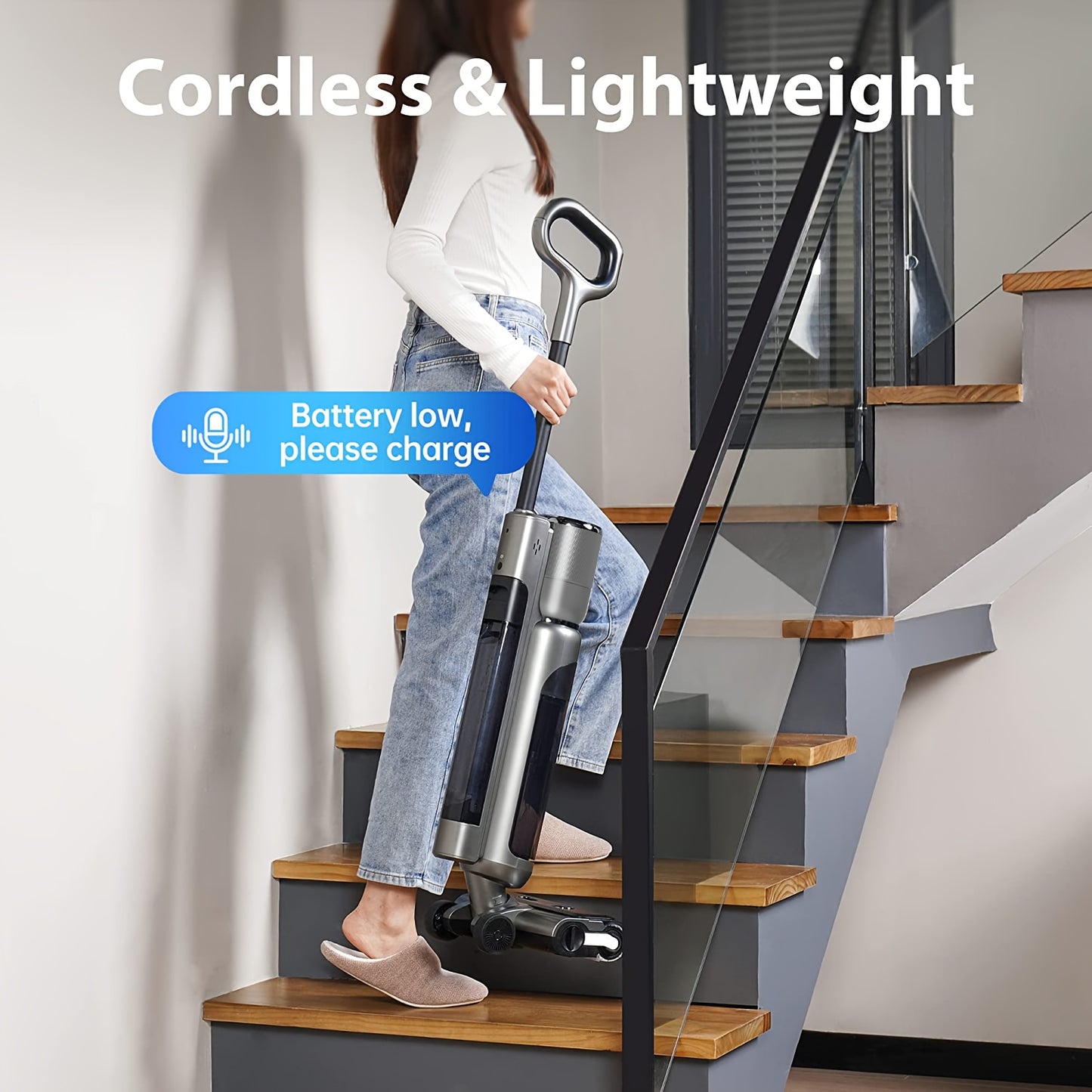 Maircle F1 Cordless Wet Dry Vacuum Cleaner, Lightweight Cordless Floor Washer With Voice Assistance, LED Screen Multi-Surface Vacuum Mop All In One With Self-Cleaning For Hardwood Floors