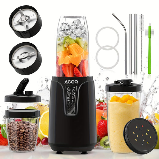 Blender For Shakes And Smoothies, 850W Portable Countertop Blenders For Kitchen, 17 Pcs Smoothie Maker Blender And Grinder Set With 6-Edge Blade, To Go Cup, Personal Blender For Juices, Ice, Food Prep
