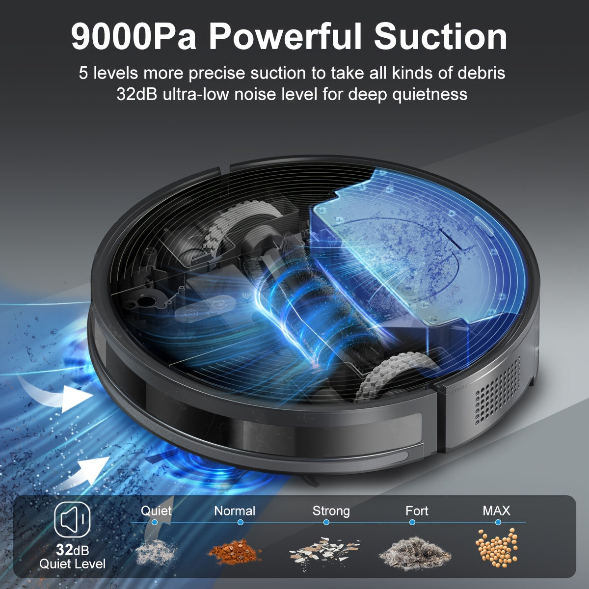 Enboya Powerful Robot Vacuum Cleaner Robot Vacuum With Self Empty Station Storing Up To 60 Days Of Dust - Wi-Fi/App/Alexa Control - Robotic Vacuum Ideal For Hard Floors, Pet Hair And Low Carpets