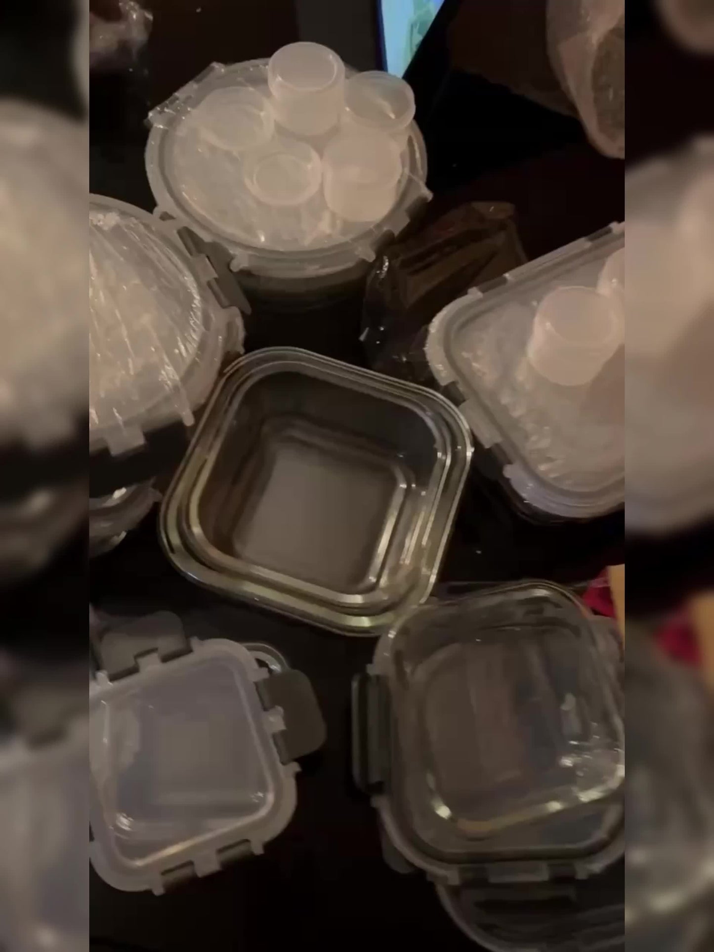 34pcs Glass Food Storage Containers Set, BPA-Free, Airtight & Leak Proof, Dishwasher, Microwave, Oven, Freezer Safe, Multipurpose Rectangle Containers with Flip Top Lids, Grey (17 Containers & 17 Lids)