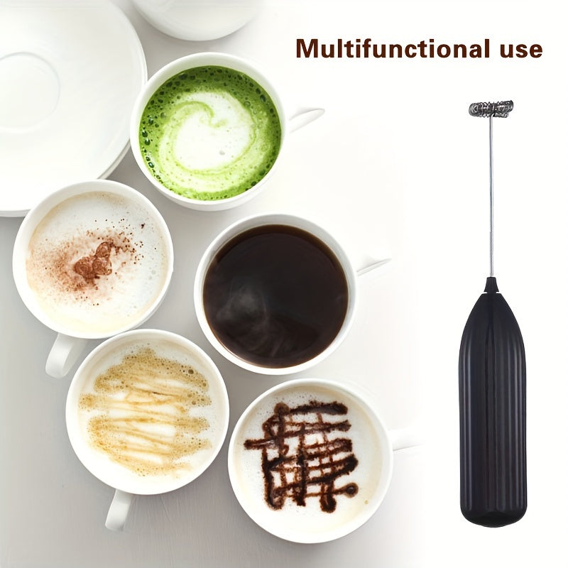 1pc Lalayuan Powerful Electric Milk Frother, Mini Milk Foamer, Handheld Electric Whisk, Battery Operated (Not Included) Drink Mixer Hand Mixer For Coffee Electric Wireless Blender For Lattes, Cappuccino, Frappe, Chocolate, Fo