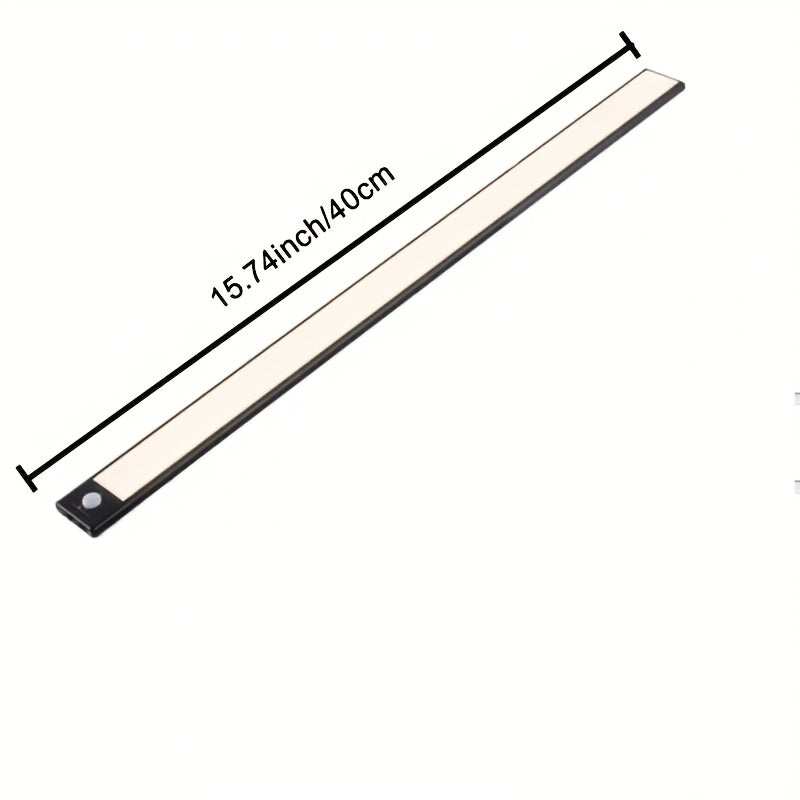 15.74inch ultra-thin motion sensor under cabinet light, usb charging with magnetic night light, 3-tone light cabinet light, for kitchen, cabinets, bedrooms, wardrobes interior lighting (black)