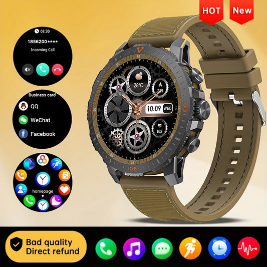 For Samsung Android Phones, Rugged Men's Smartwatch, Wireless BT5.0, Texting And Calling, With Voice Assist, 460P AMOLED Large Screen, 49mm Circle Screen, Smart Bracelet For Health Steward, Whatsapp Message Remind, With App F