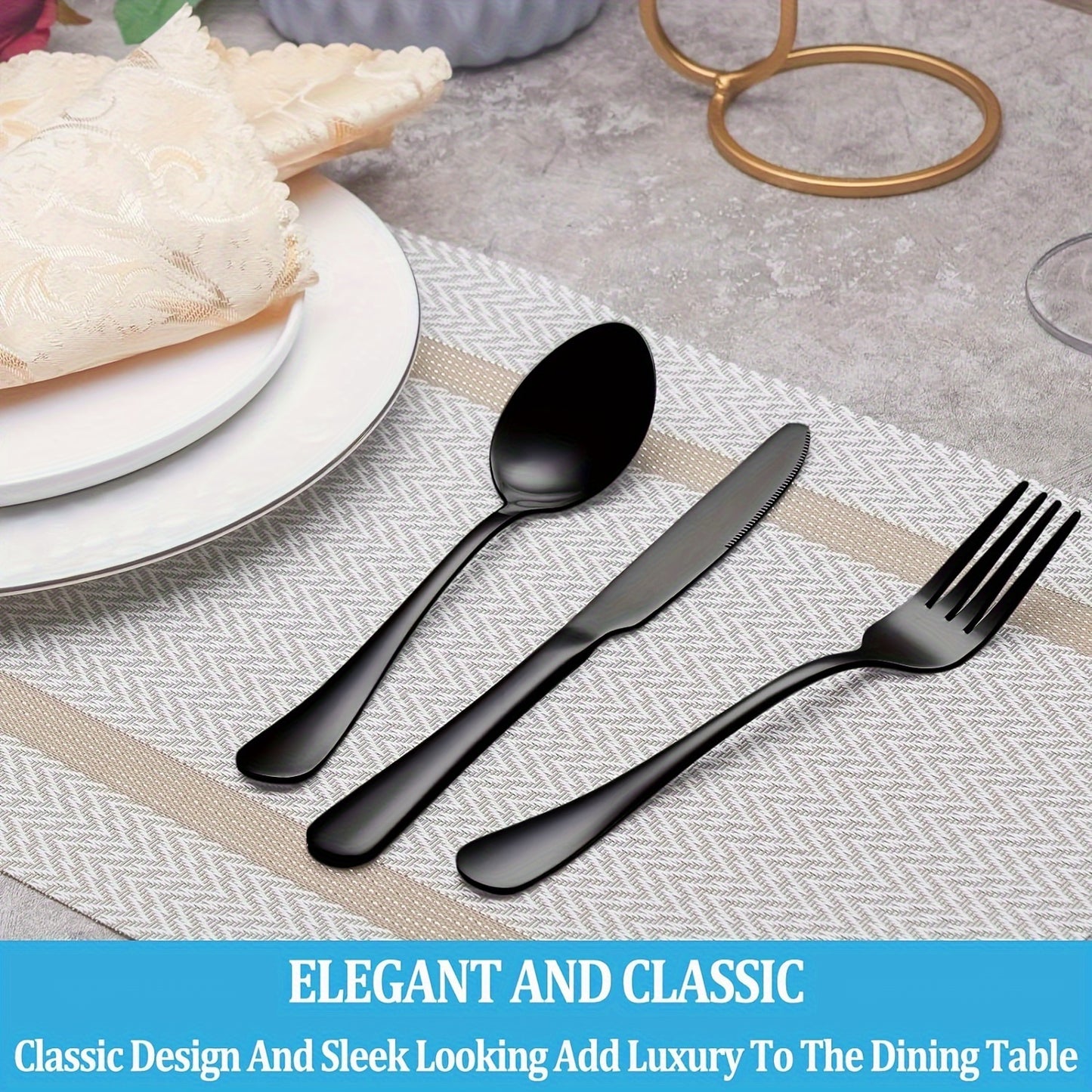 [30pcs Silverware Set Durable] 30pcs silverware set for 6 people, high-end stainless steel tableware set, mirror polished, durable household kitchen tableware set, including fork, knife and spoon set, dishwasher safe cleaning