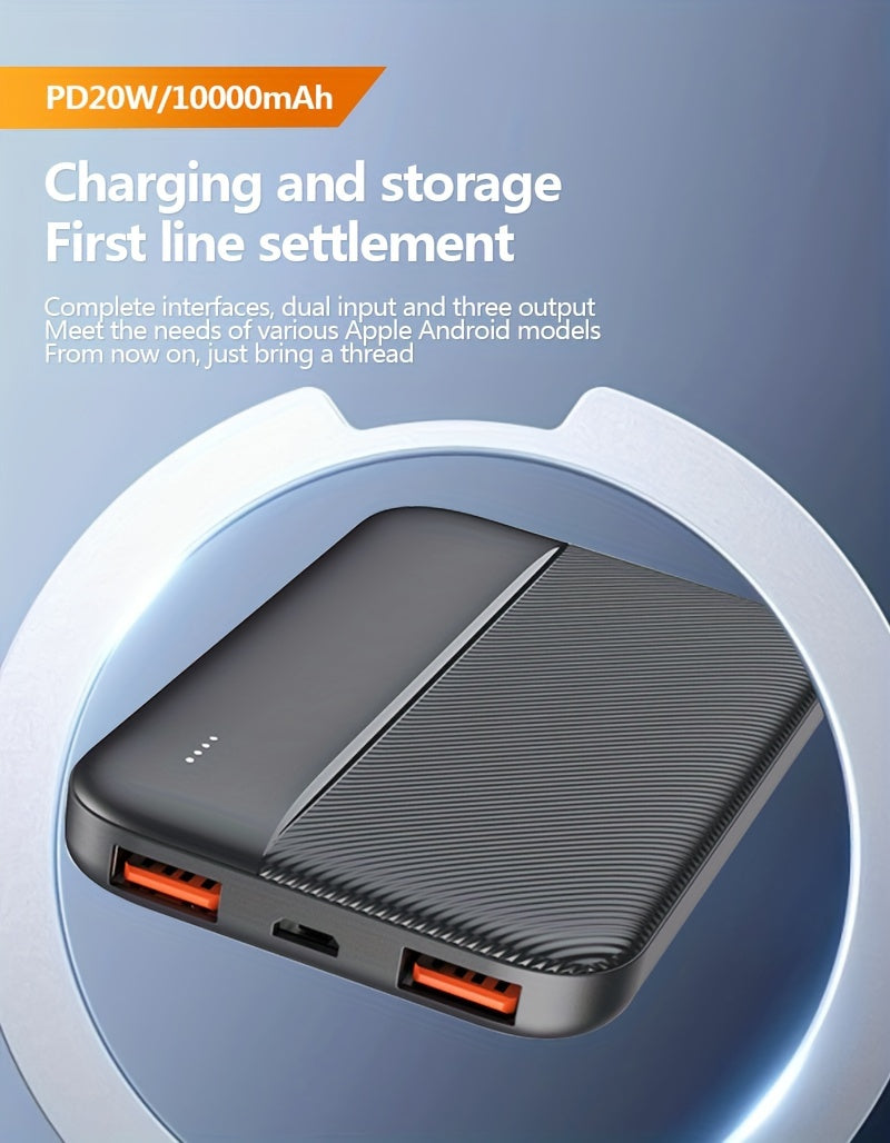 Fast Charging Power Bank, 10000mAh High-Capacity External Battery, Portable Backup Charger, Mobile Energy Source For iPhone, For Android Phones & Other For Smart Devices