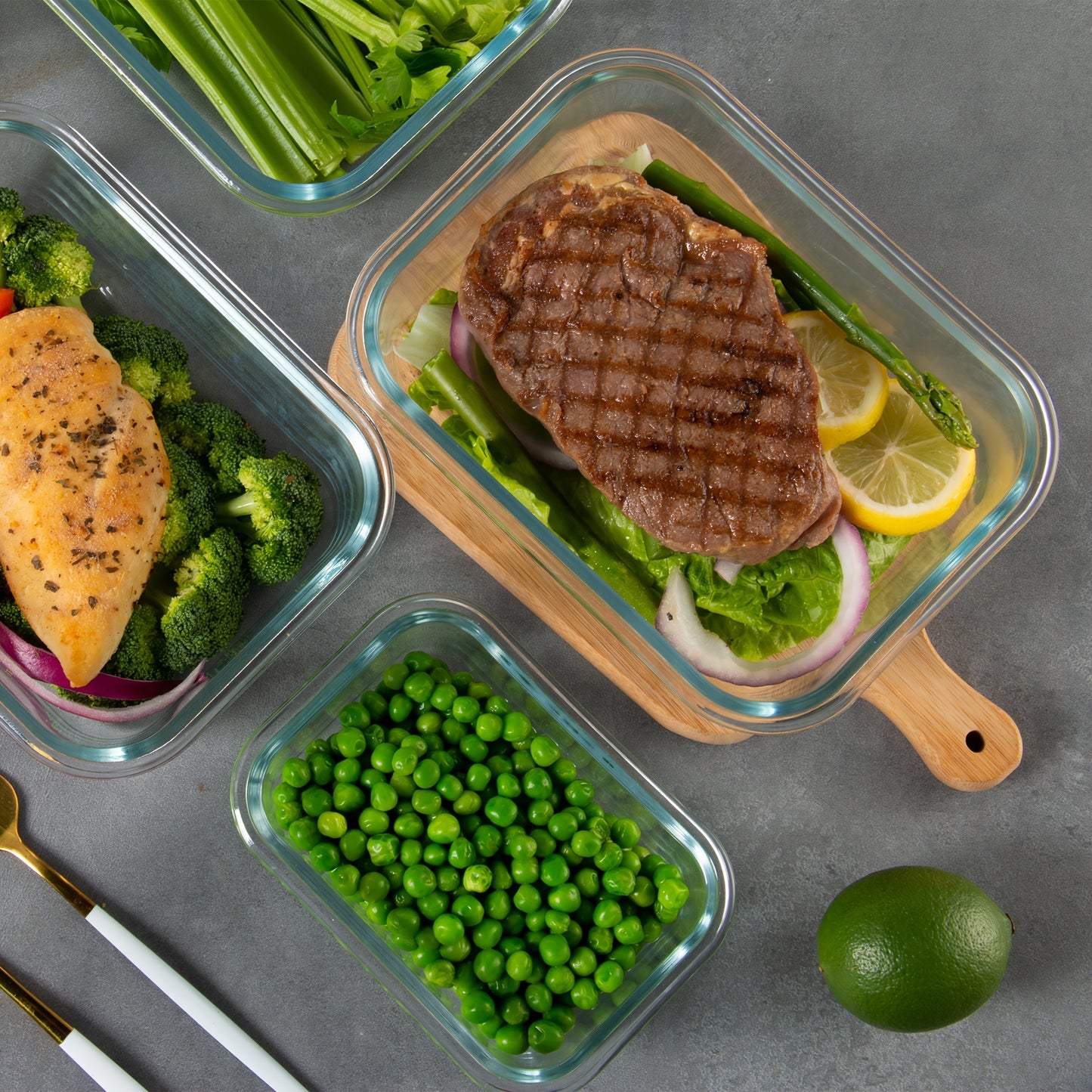 24-Piece Premium Glass Food Storage Containers Set - Airtight, Stackable, Microwave-Safe, and BPA-Free with Lids for Fresh Meal Prep and Leftovers - Space-Saving Design for Kitchen Organization