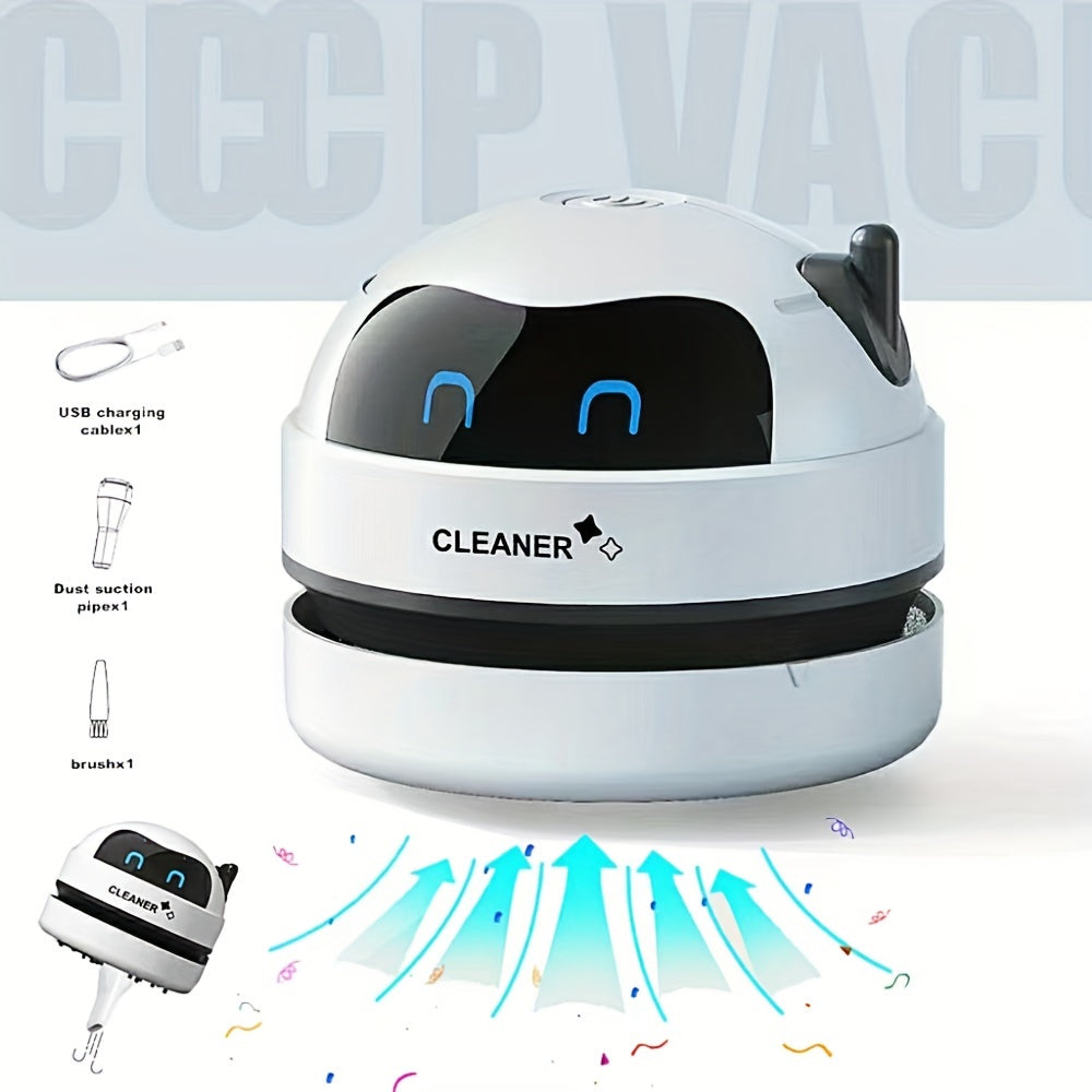 1pc Compact Mini Desktop Vacuum Cleaner - Ultra-Powerful Suction, Compact and Portable, Long-Lasting Rechargeable, Whisper-Quiet Operation, Effective Keyboard and Piano Keyboard Cleaning - Perfect for Home and Office Desktops