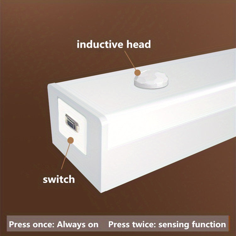 1pc Human Induction Light, Strip Light With Rechargeable, Bedroom Staircase Wine Cabinet LED Light, Wireless, Kitchen Shoe Cabinet Wardrobe Light Strip, Magnet Self-adhesive, Cabinet Light