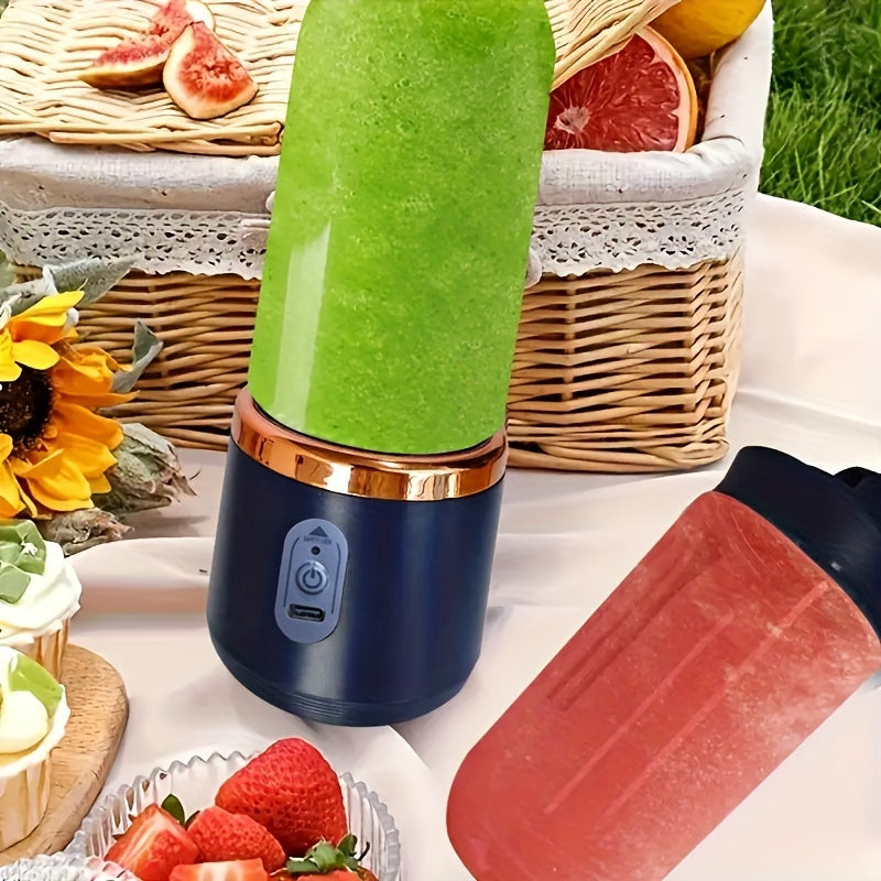 1pc Compact 2-in-1 Portable Blender & Juicer with USB Charging - Stainless Steel/Plastic, 1500mAh Lithium Battery, Digital Display, Includes Water Bottle - Ideal for Smoothies & Fresh Juice On-the-Go, Smoothie Blender Portabl