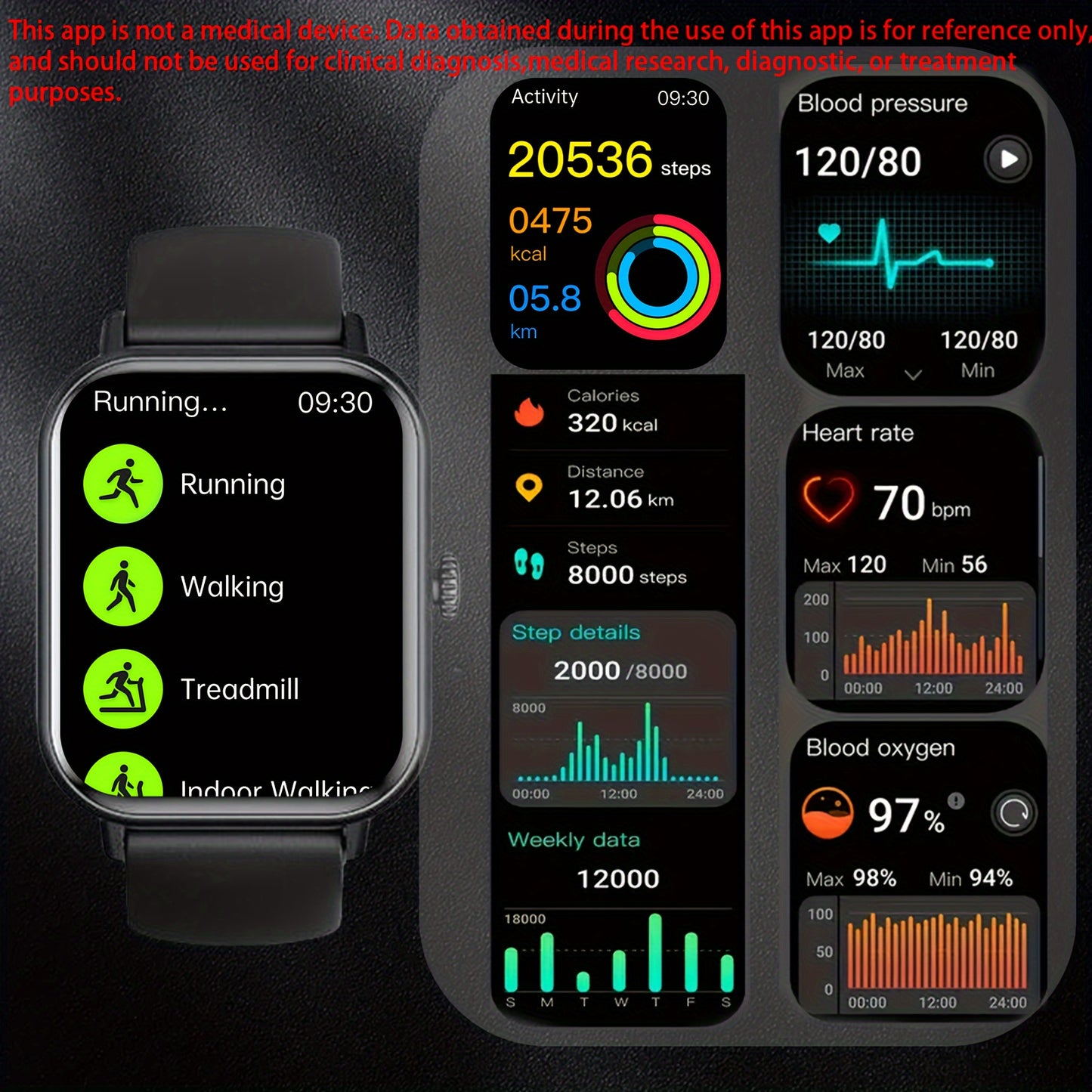 Smart Watch, 2.01'' Full Touch Screen Display With Message, Answer Make Call Smartwatch, Sports Pedometer, Information Alerts, For IPhone/Android Phones, Smartbands Fitness Watch For Women/Men Friend Gift, Birthday Gift