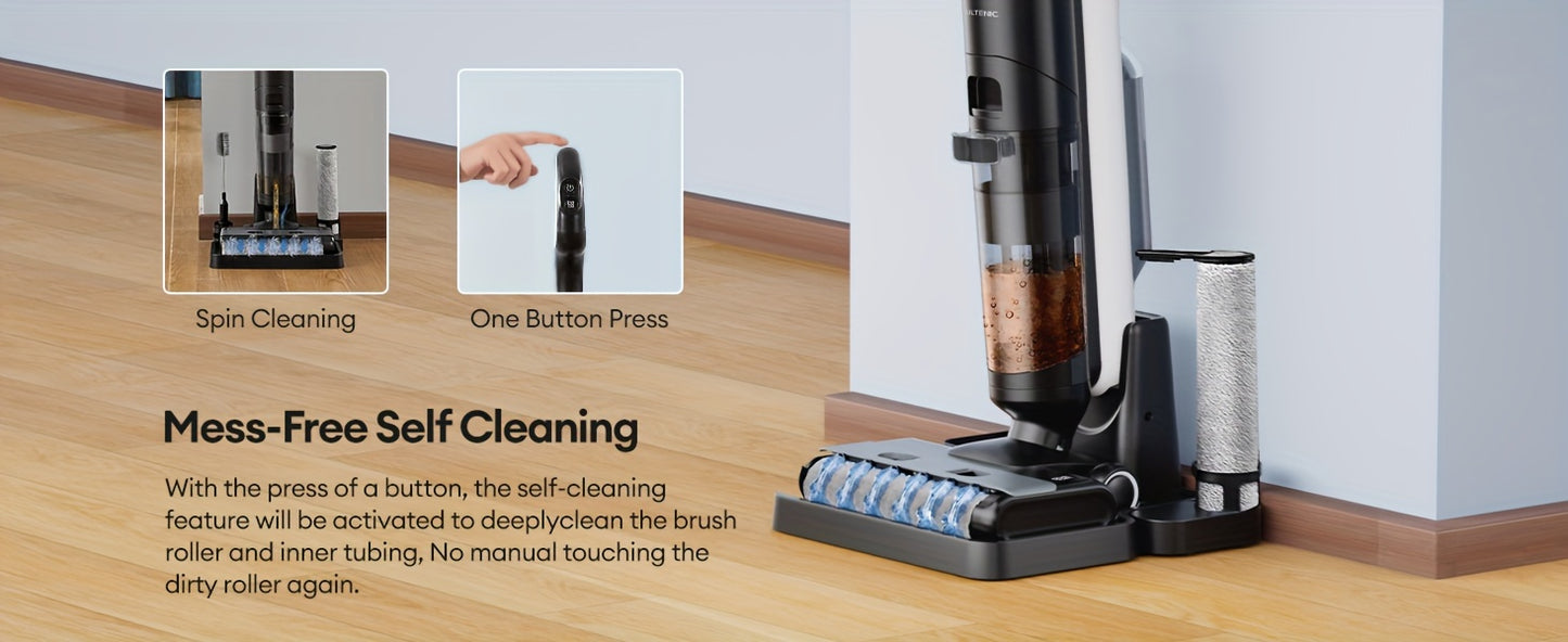 2024 Cordless Vacuum Mop Combo, Wet Dry Vacuum Cleaner with Self-Cleaning, Long Runtime, LCD Display, Perfect for Hard Floors and Sticky Messes, AC1 Elite