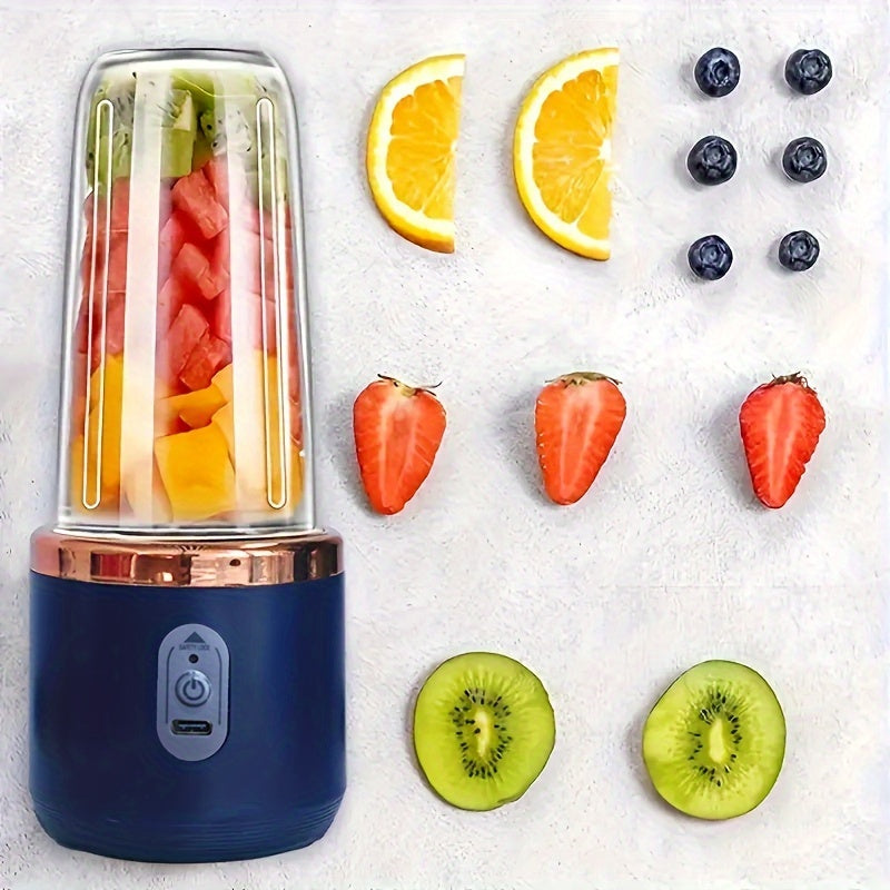 1pc Compact 2-in-1 Portable Blender & Juicer with USB Charging - Stainless Steel/Plastic, 1500mAh Lithium Battery, Digital Display, Includes Water Bottle - Ideal for Smoothies & Fresh Juice On-the-Go, Smoothie Blender Portabl