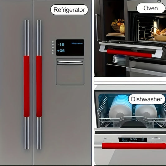 3-Pack Fingerprint-Resistant Refrigerator Door Handle Protectors - Stain & Drip-Proof, Suitable for Microwave & Dishwasher, Keep Kitchen Clean & Stylish